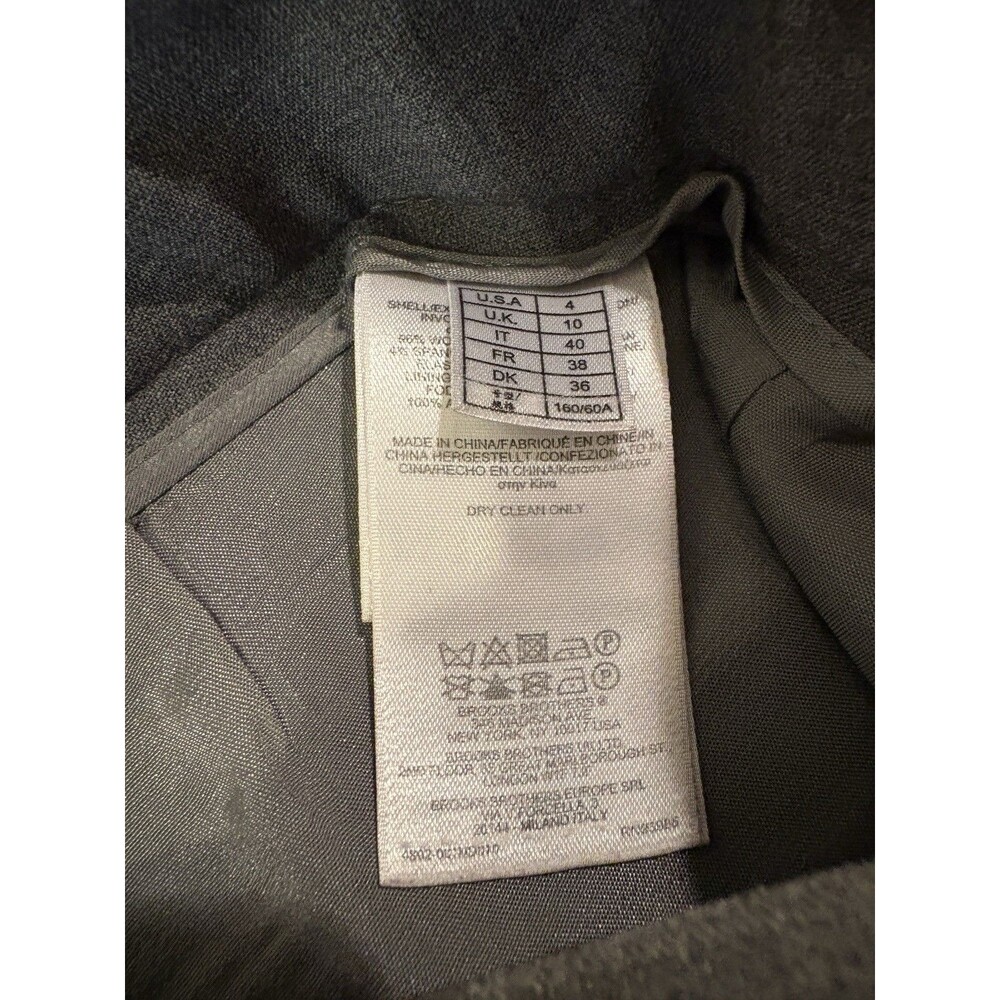Brooks Brothers Caroline Fit Trouser Pants Straight Leg Gray Size 4 Wool Stretch - Picture 6 of 10